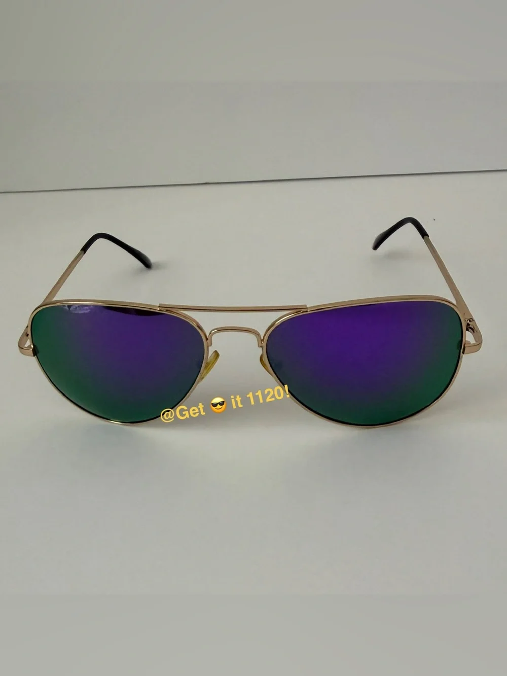 Ron Jon Tinted Aviator Sunglasses Purple Gold Lenses